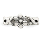Sterling Silver Antiqued Floral Toe Ring