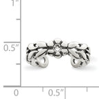Sterling Silver Antiqued Stellux Crystal Toe Ring