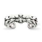 Sterling Silver Antiqued Stellux Crystal Toe Ring