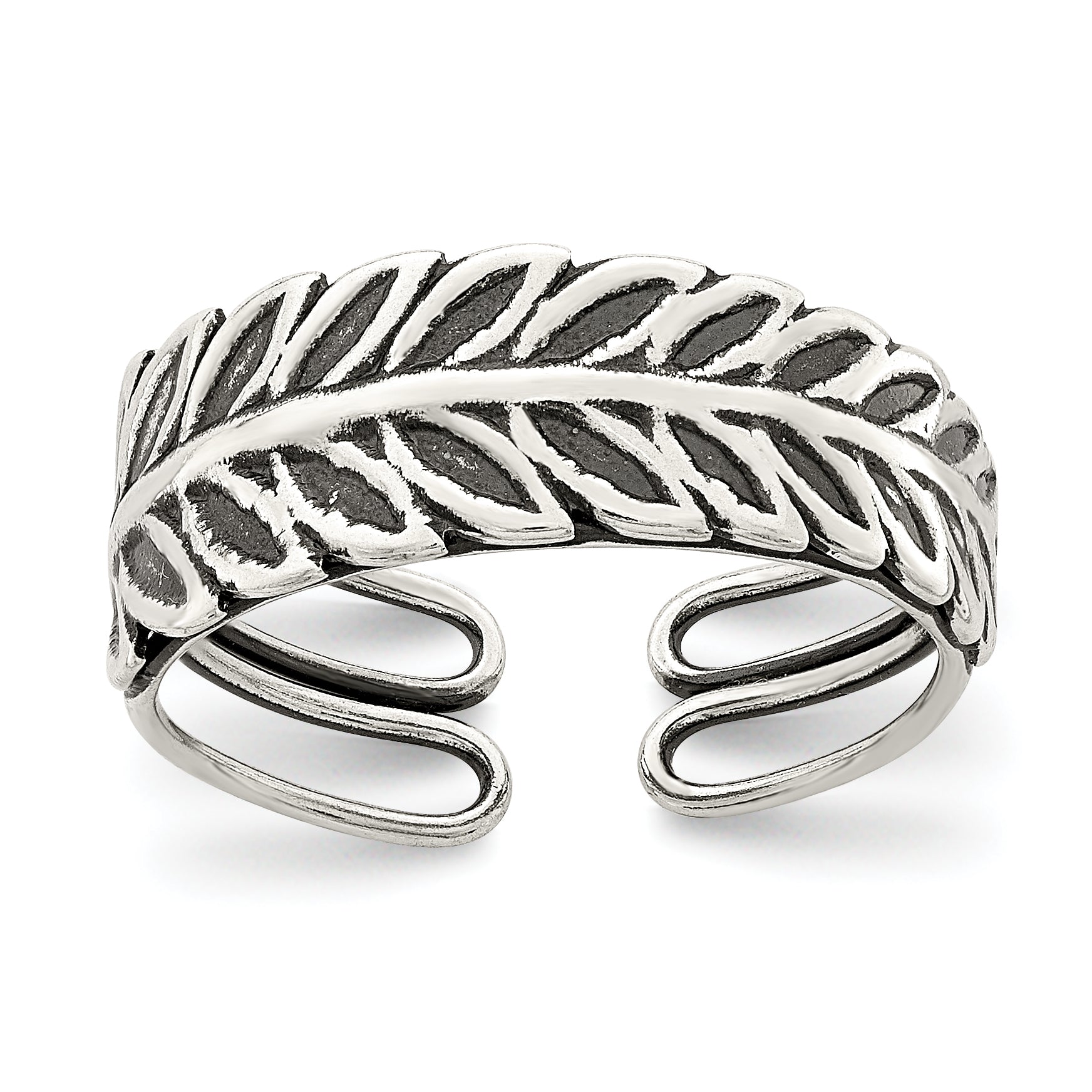 Sterling Silver Antiqued Fancy Toe Ring Main image