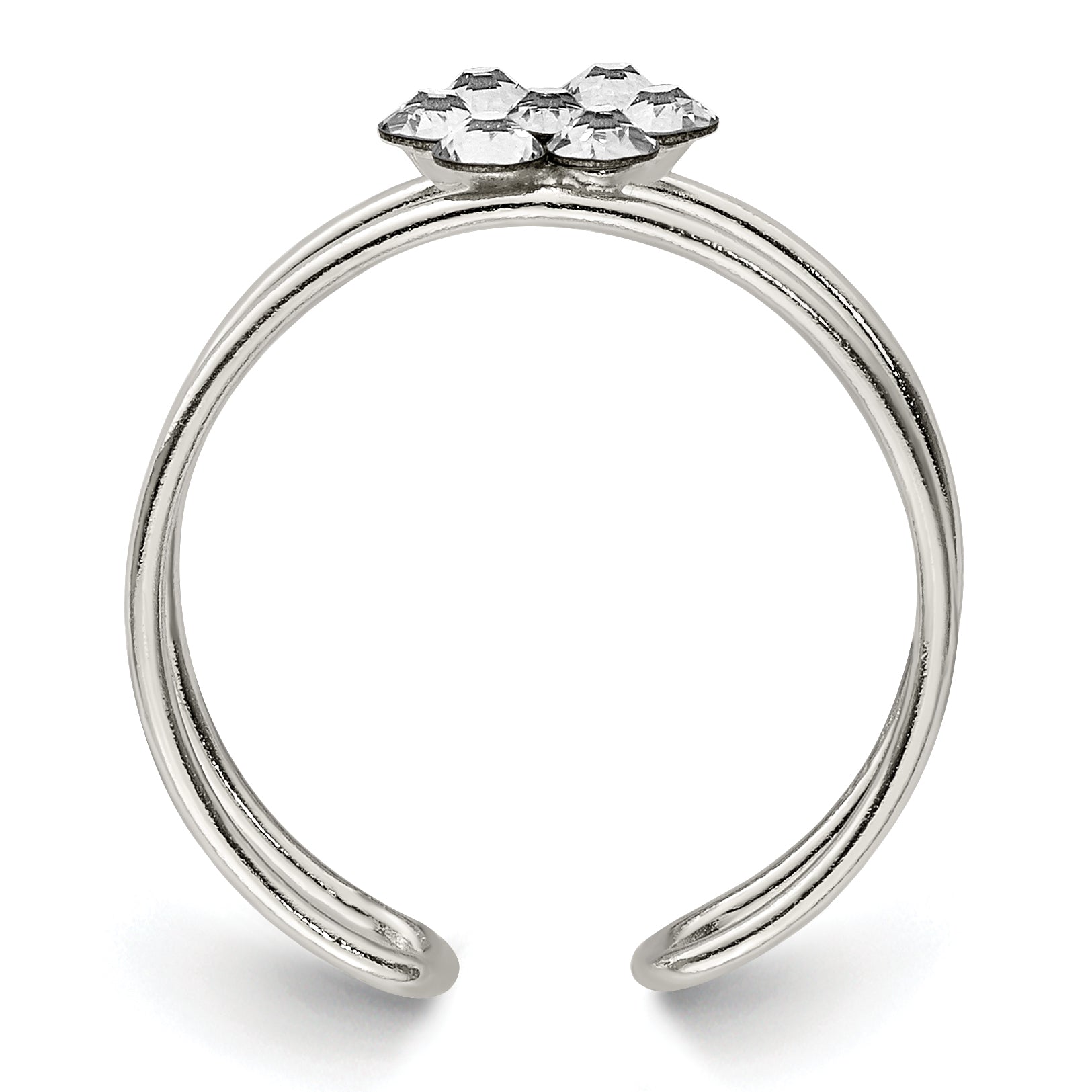 Sterling Silver CZ Flower Toe Ring Secondary image