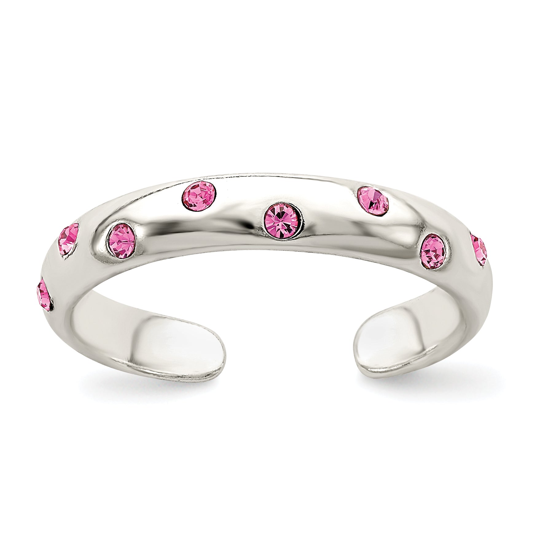 Sterling Silver Pink CZ Toe Ring Main image