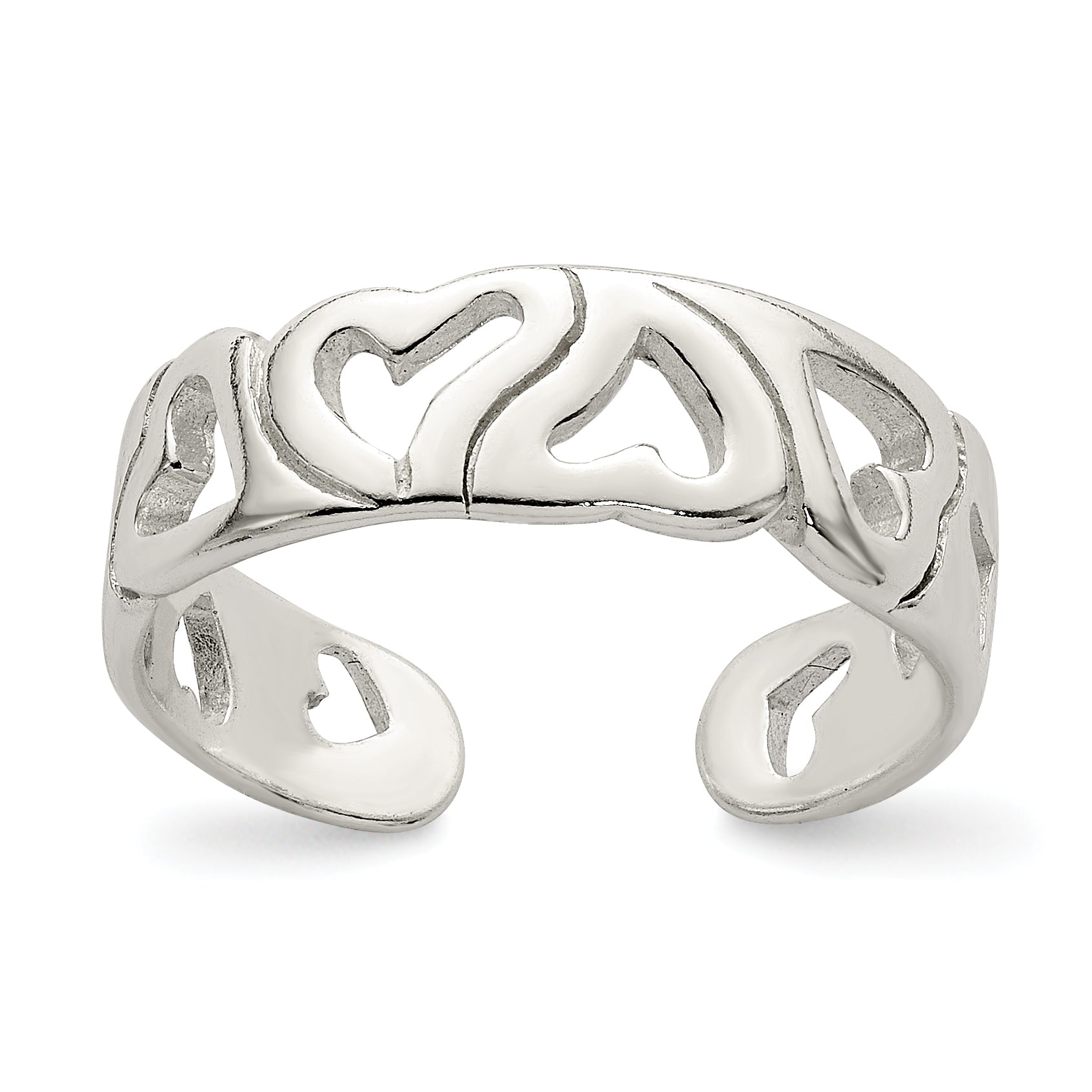 Sterling Silver Heart Toe Ring Main image