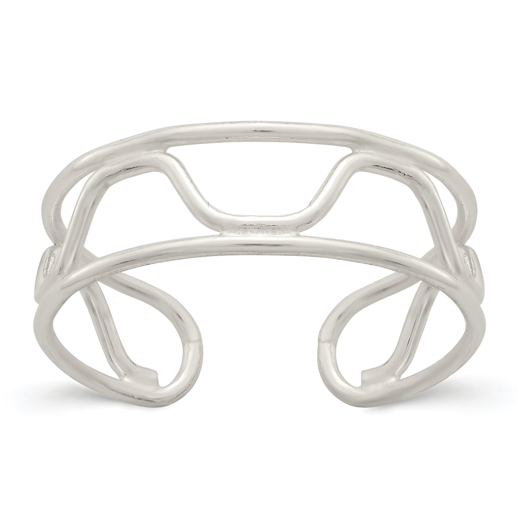 Sterling Silver Wave Toe Ring