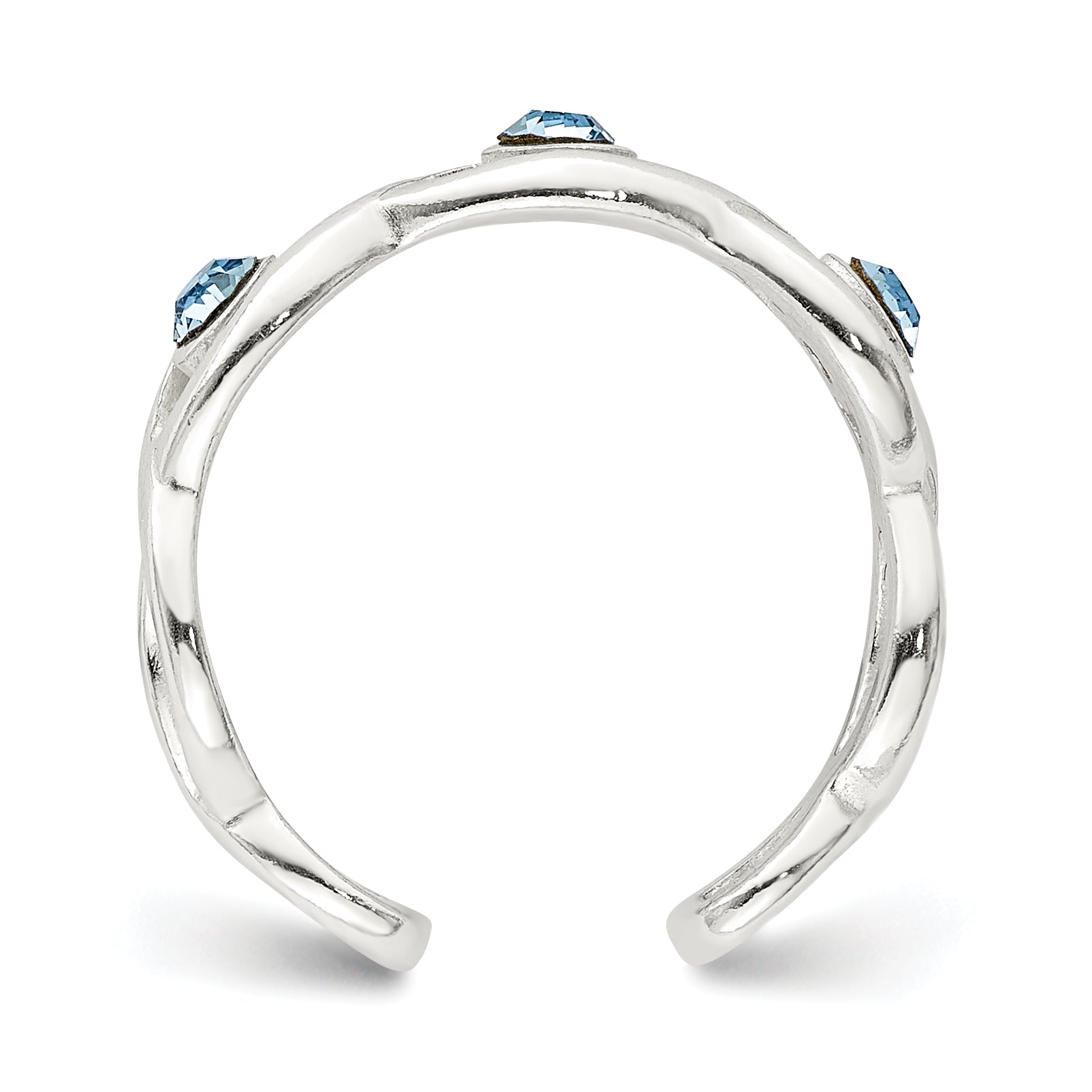 Sterling Silver Stellux Crystal Toe Ring Secondary image