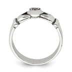 Sterling Silver Antiqued Claddagh Ring