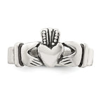 Sterling Silver Antiqued Claddagh Ring
