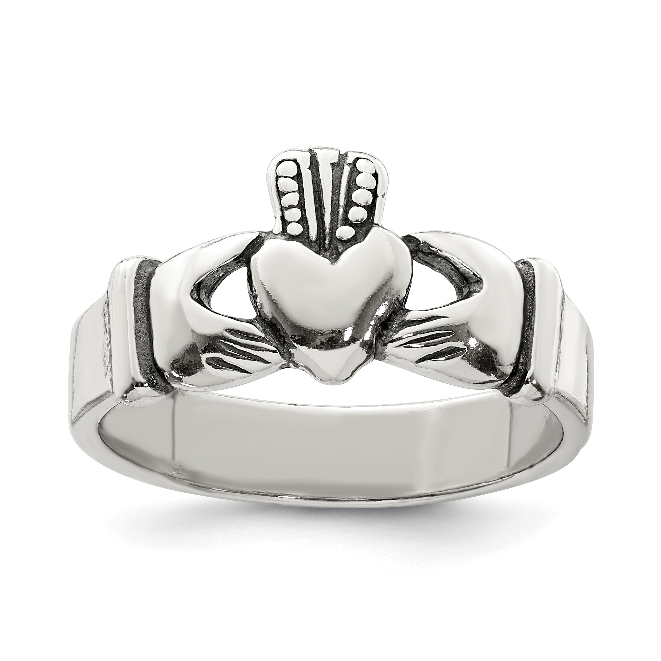 Sterling Silver Antiqued Claddagh Ring Main image