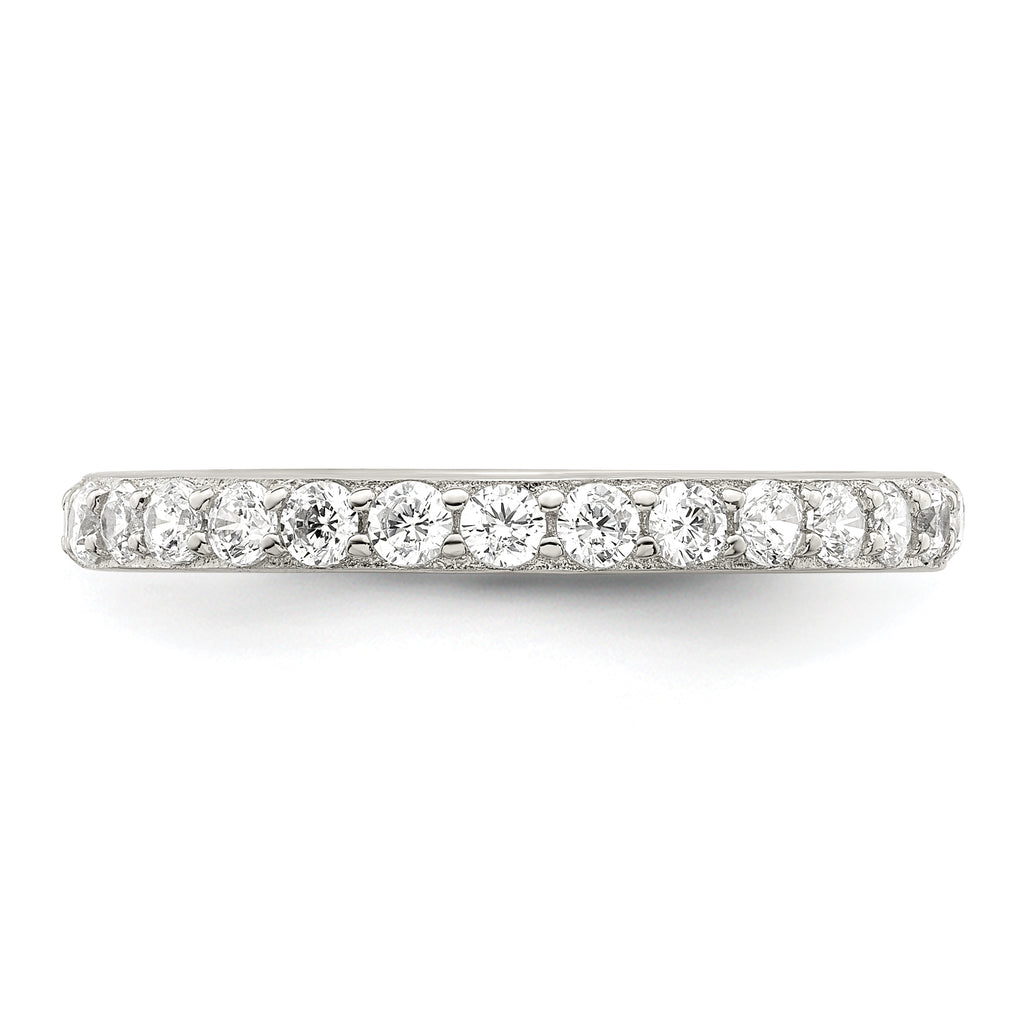 Sterling Silver Rhodium-Plated Cubic Zirconi Ring