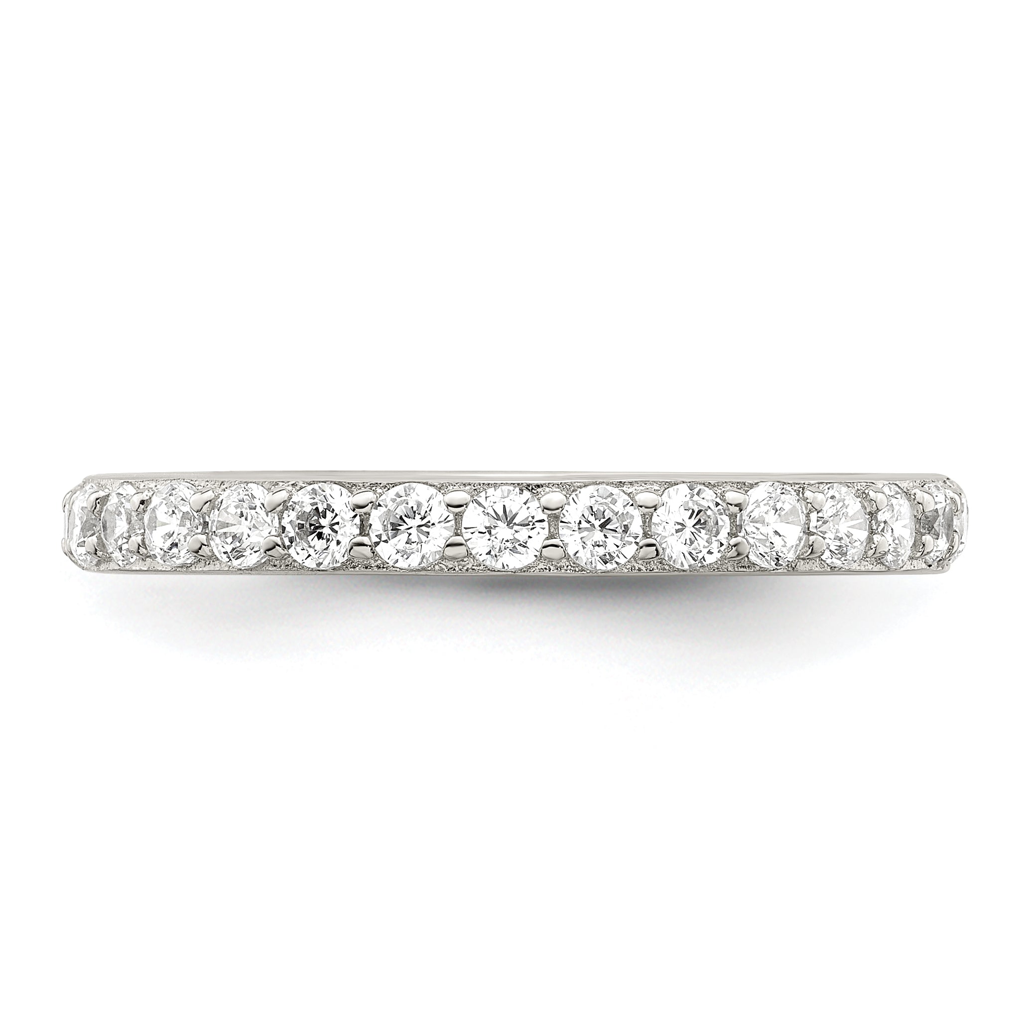 Sterling Silver Rhodium-Plated Cubic Zirconi Ring