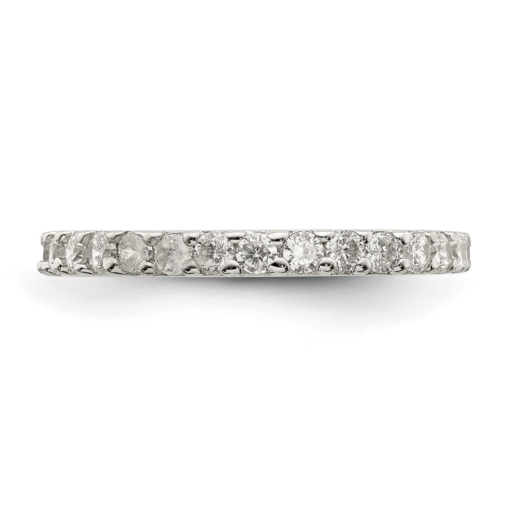Sterling Silver Rhodium-Plated Cubic Zirconi Ring