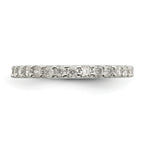 Sterling Silver Rhodium-Plated Cubic Zirconi Ring