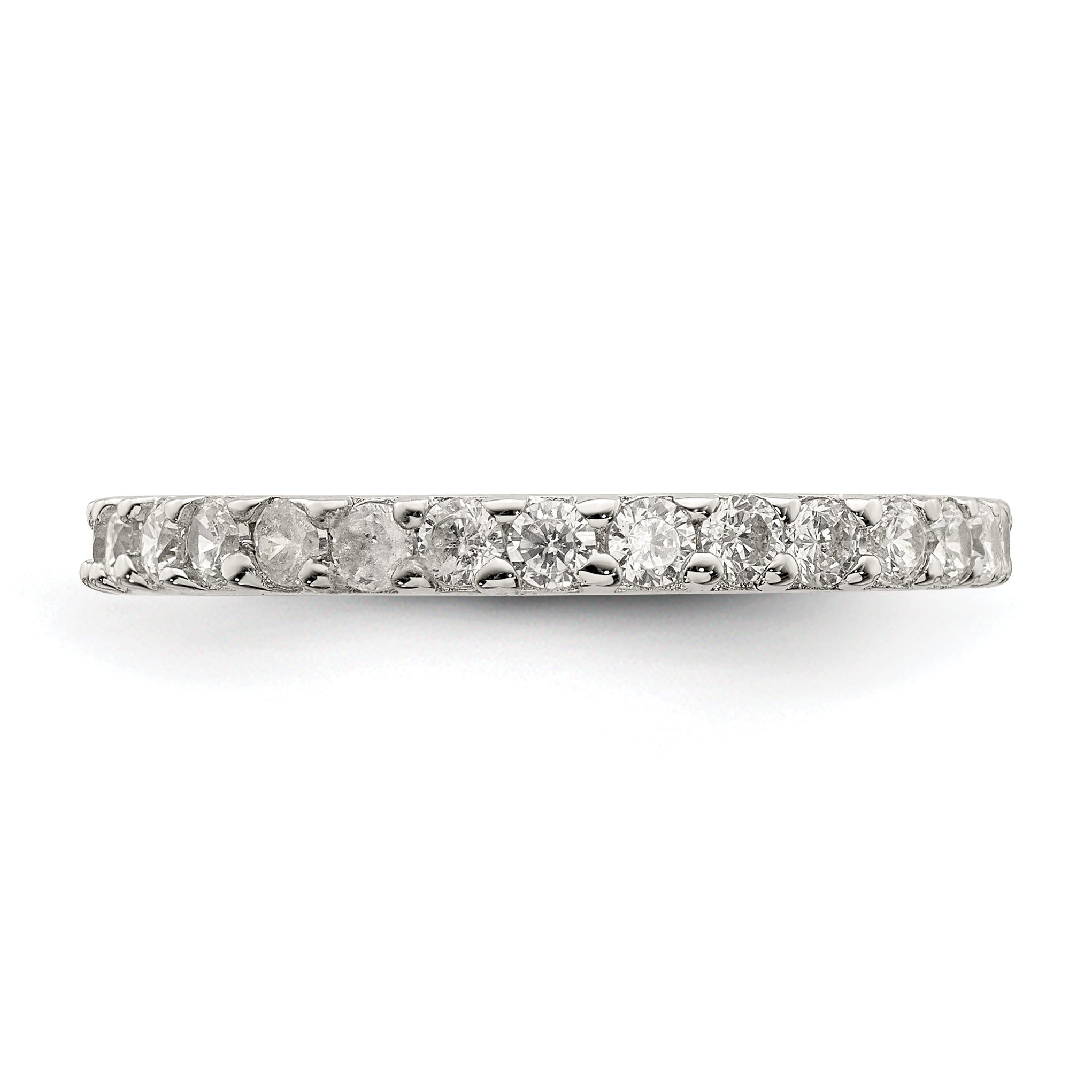 Sterling Silver Rhodium-Plated Cubic Zirconi Ring
