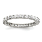 Sterling Silver Rhodium-Plated Cubic Zirconi Ring