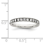 Sterling Silver Rhodium-plated Crystal Eternity Band