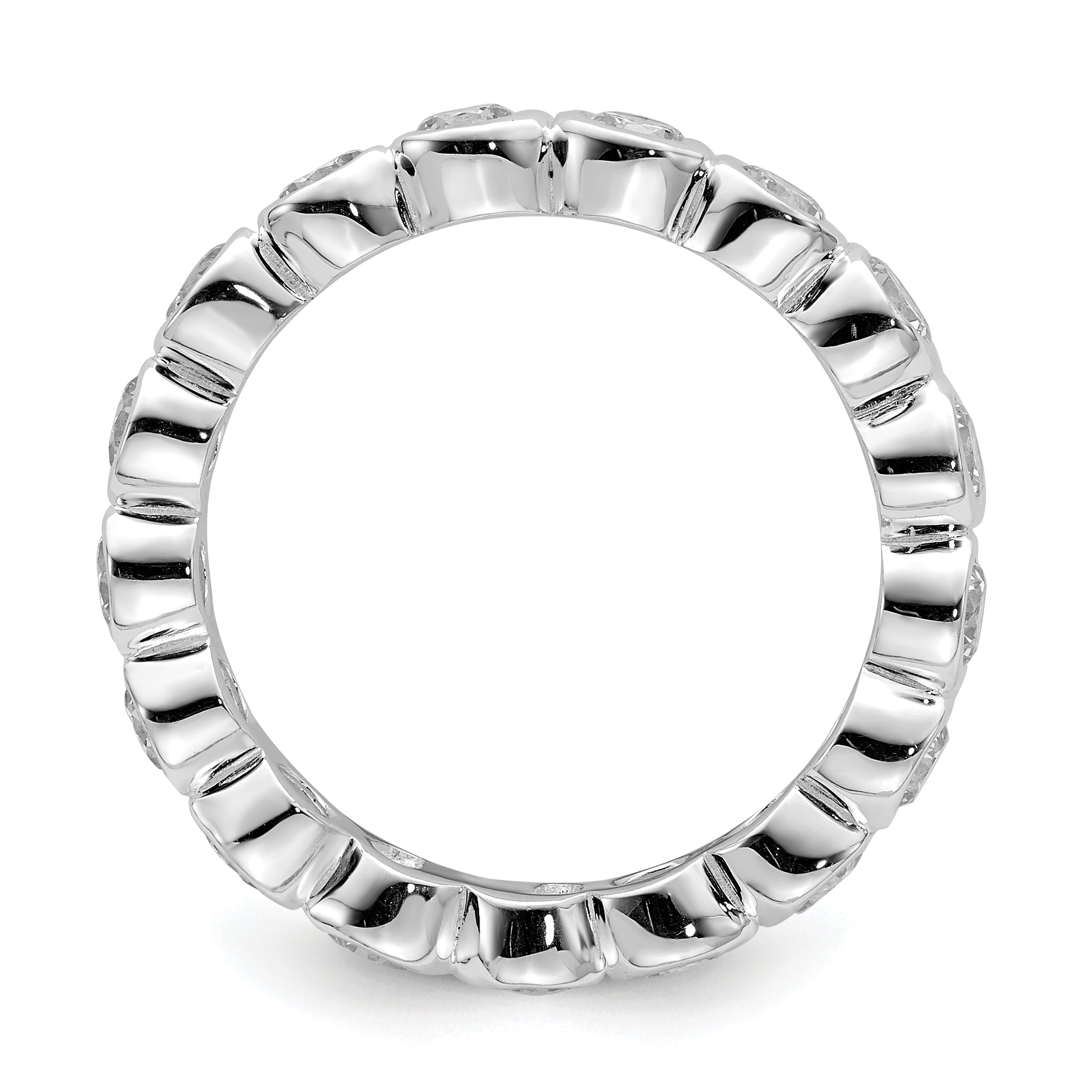 Sterling Silver CZ Band Secondary image