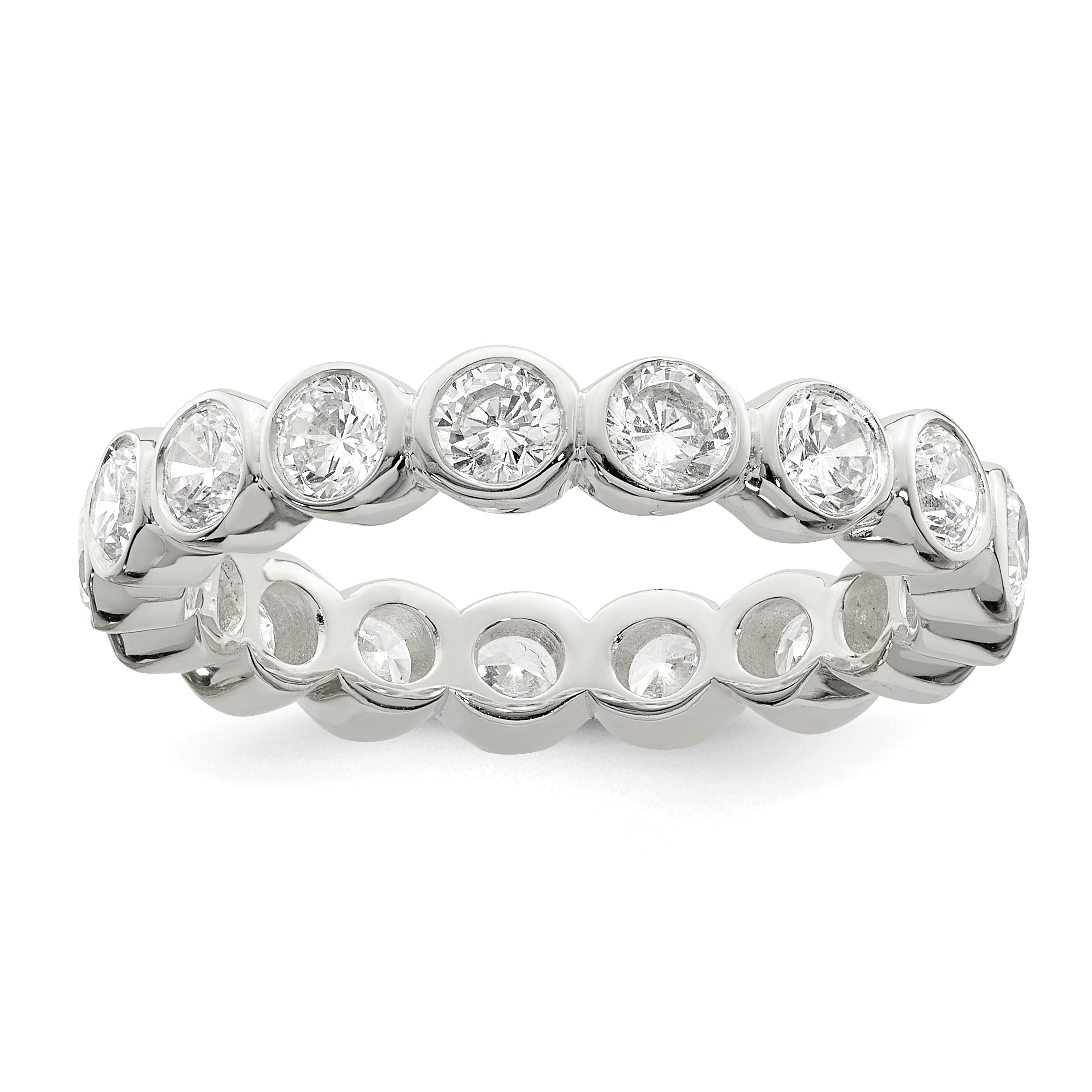 Sterling Silver CZ Band Main image