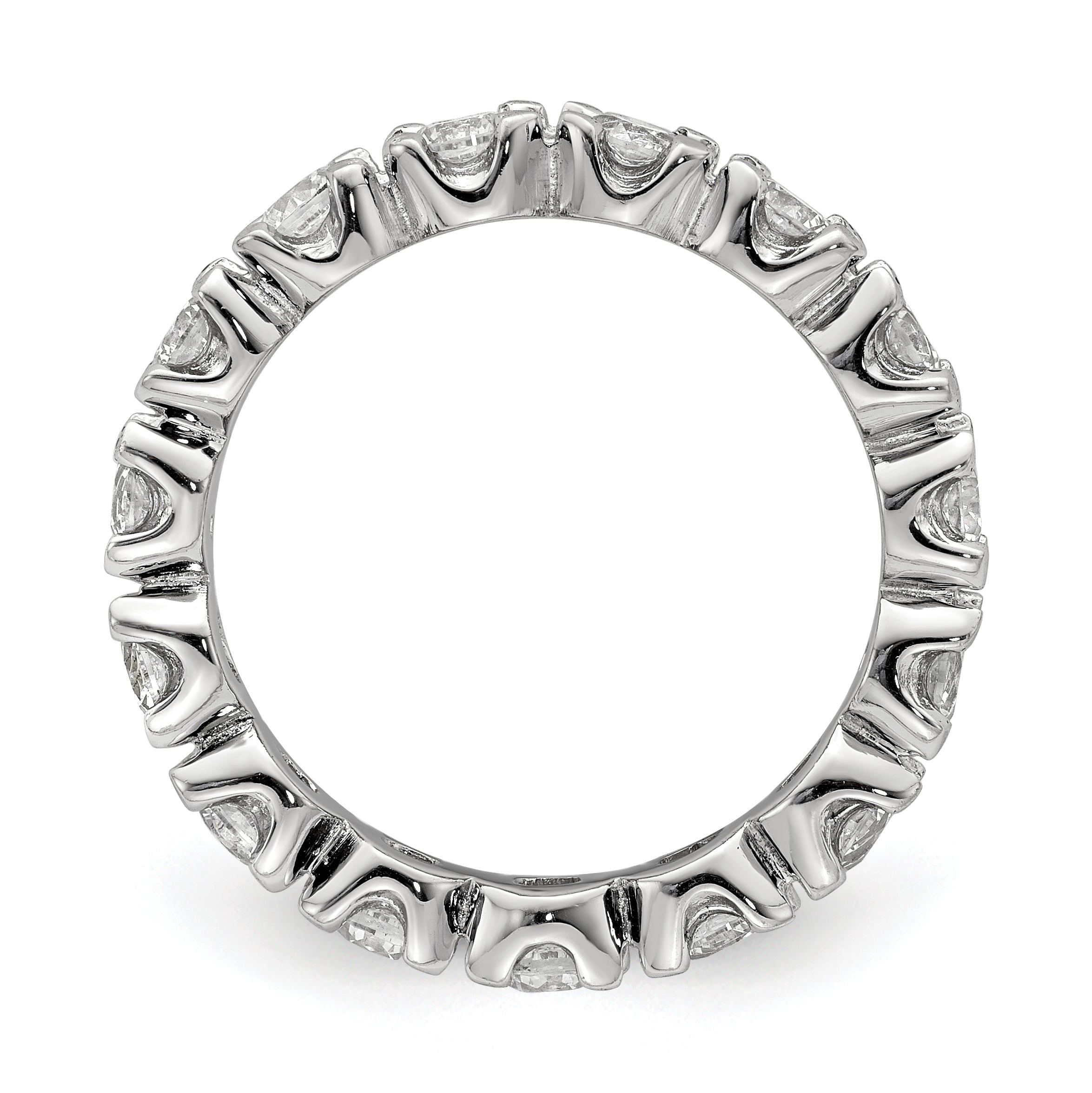 Sterling Silver Rhodium-plated CZ Eternity Ring Secondary image