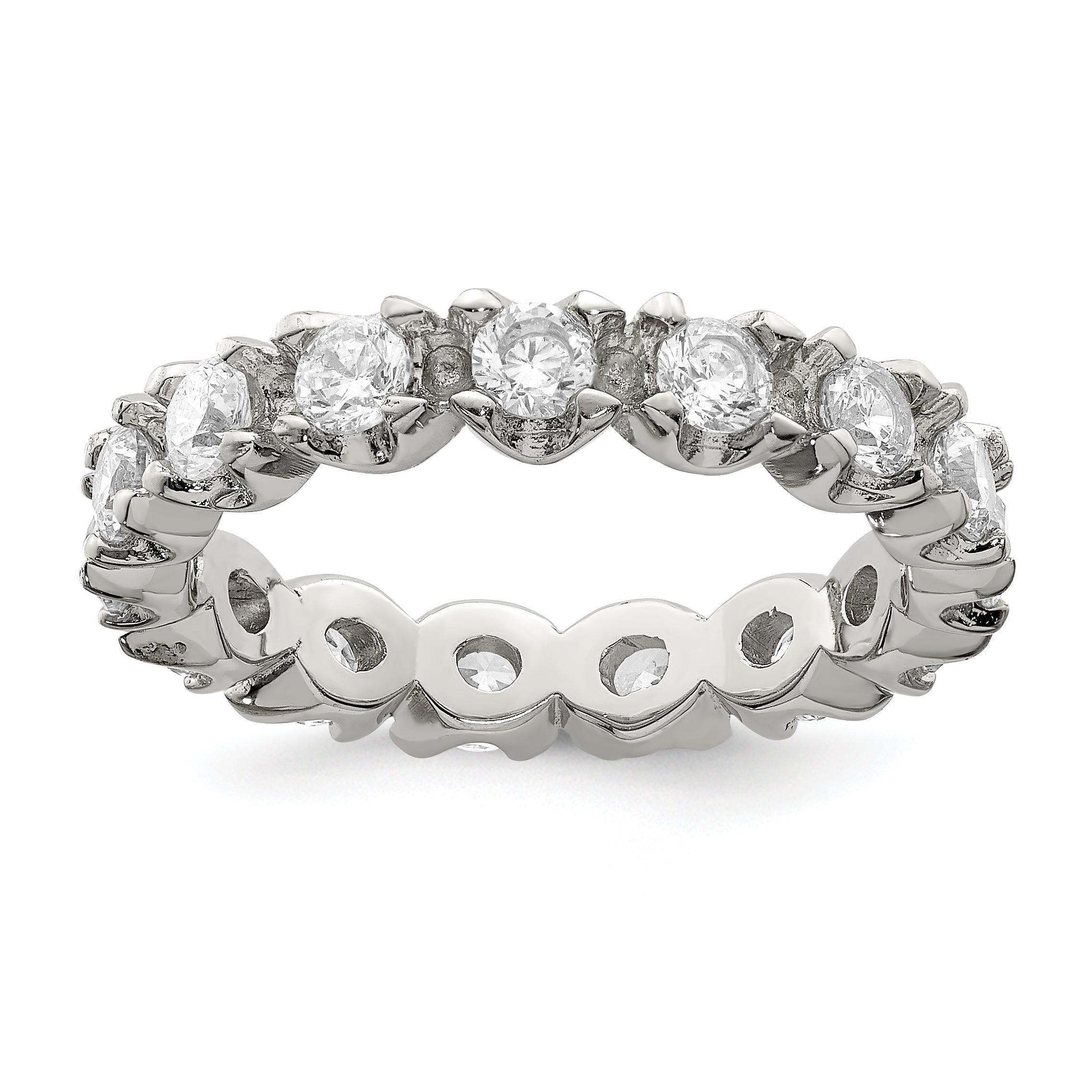Sterling Silver Rhodium-plated CZ Eternity Ring Main image