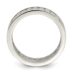 Sterling Silver Rhodium-plated Double Row CZ Band