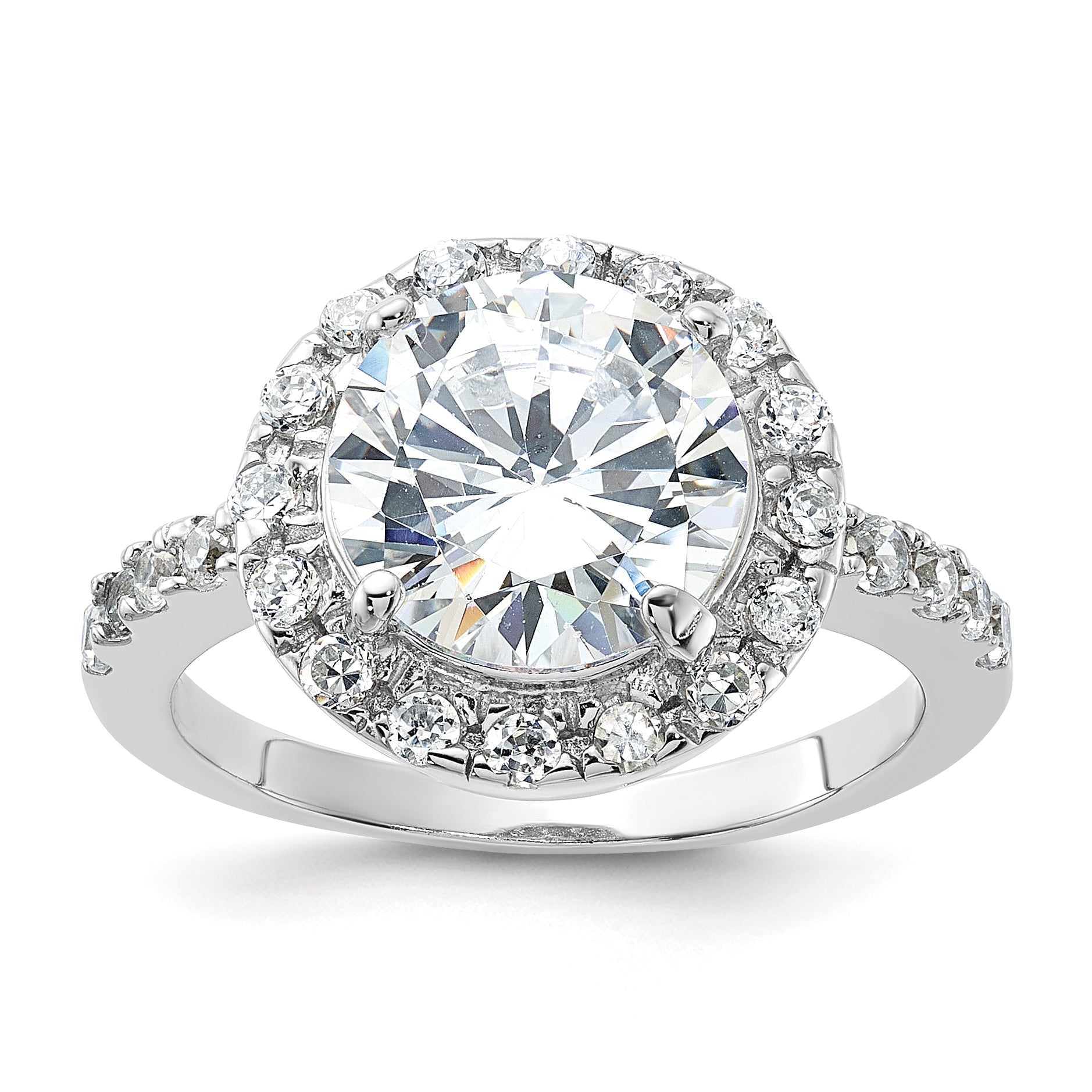 Sterling Silver Rhodium-plated CZ Ring Main image