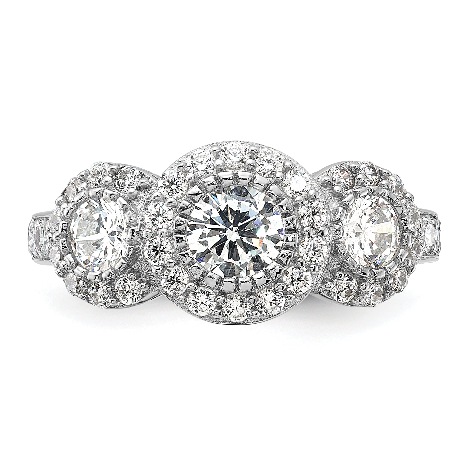 Sterling Silver CZ 3-stone Ring