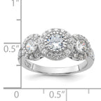 Sterling Silver Cubic Zirconi 3-stone Ring