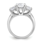 Sterling Silver Rhodium-plated 3 Stone CZ Ring