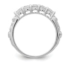 Sterling Silver Rhodium-Plated 2-piece Cubic Zirconi Wedding Ring
