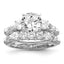 Sterling Silver Rhodium-Plated 2-piece Cubic Zirconi Wedding Ring