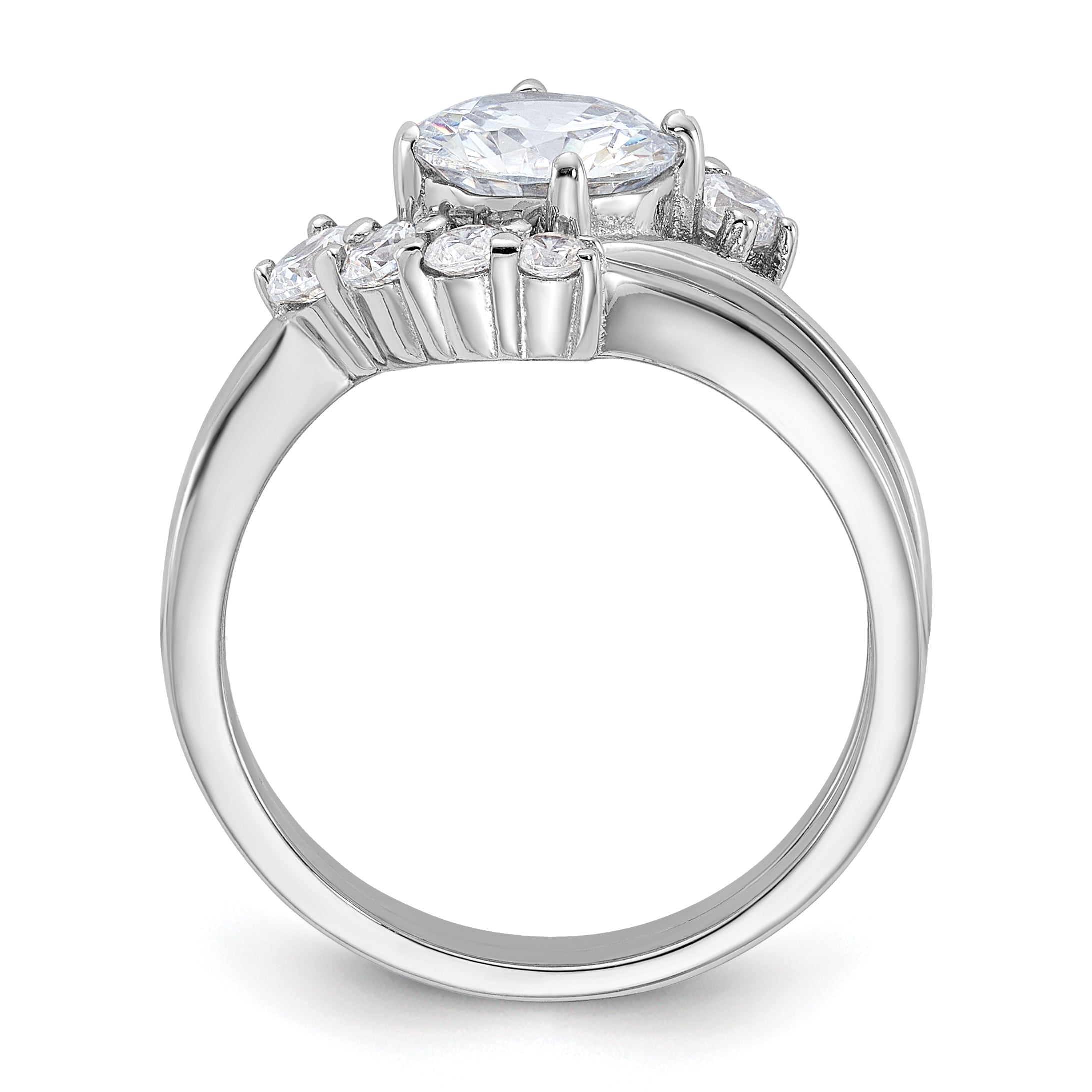 Sterling Silver Rhodium-plated 2-piece CZ Wedding Ring Set Main image