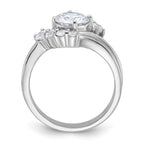Sterling Silver Rhodium-plated 2-piece CZ Wedding Ring Set