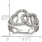 Sterling Silver Polished CZ Heart Ring