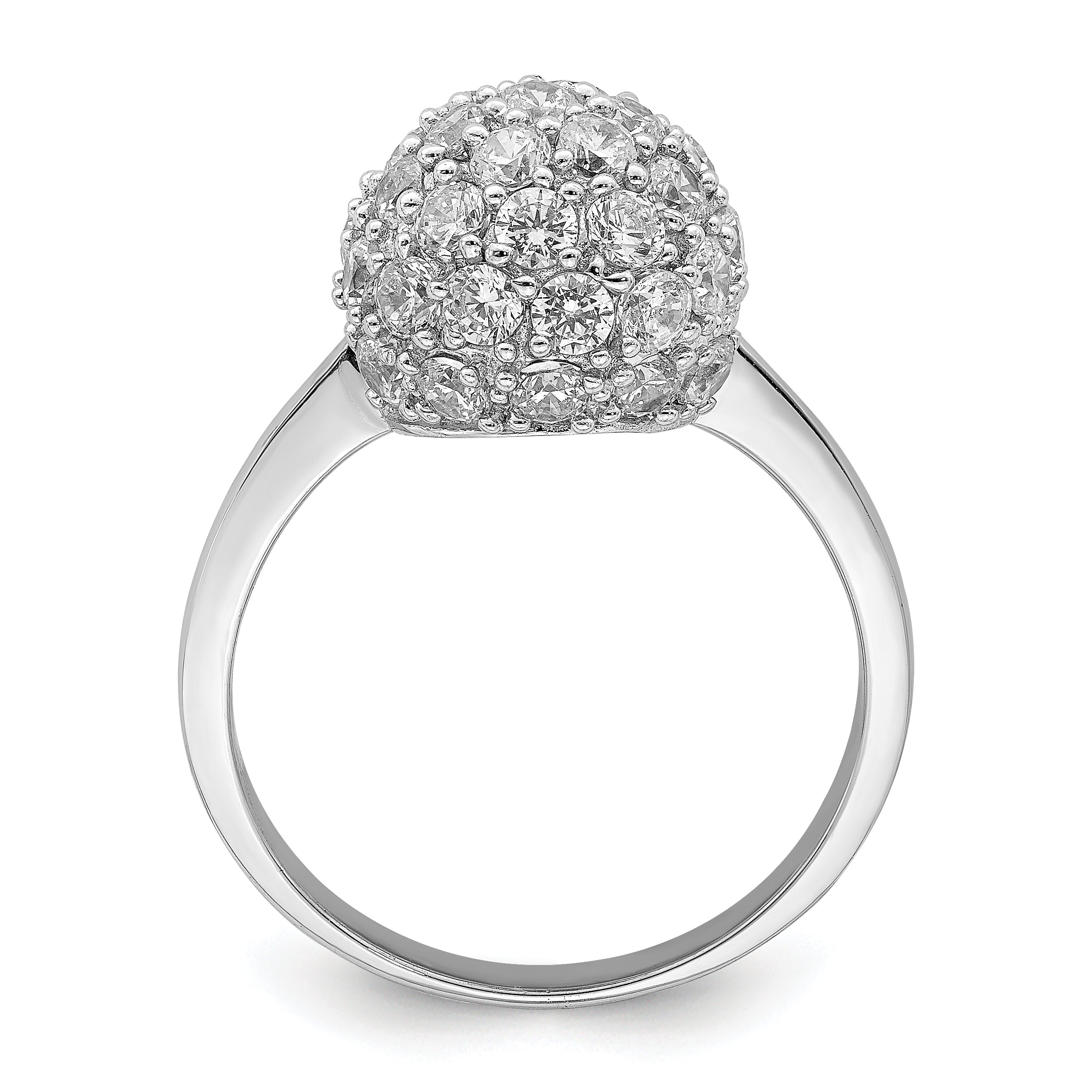 Sterling Silver Rhodium-plated CZ Ring Secondary image