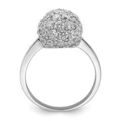 Sterling Silver Rhodium-plated CZ Ring