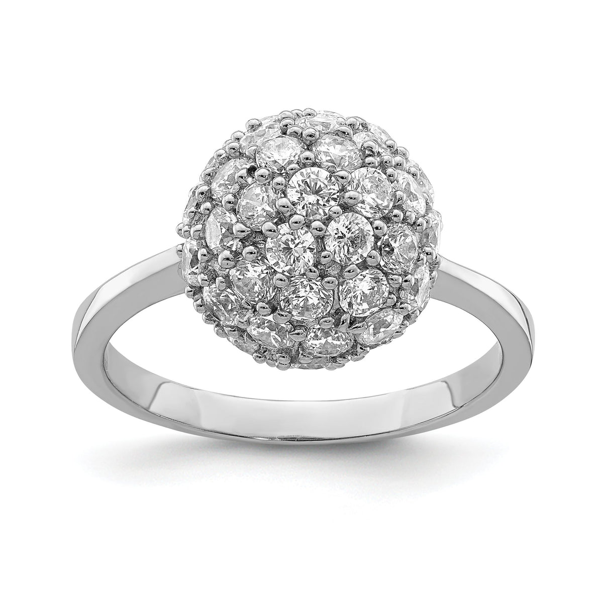 Cluster Cubic Zirconia Ring in Sterling Silver, Size 6–8 - Sophia Jewelers Main image