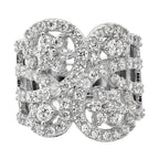 Sterling Silver Polished Floral CZ Ring