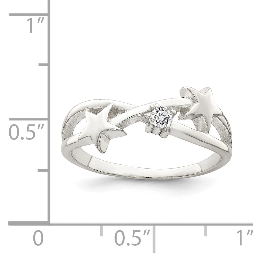 Sterling Silver Cubic Zirconi Star Ring