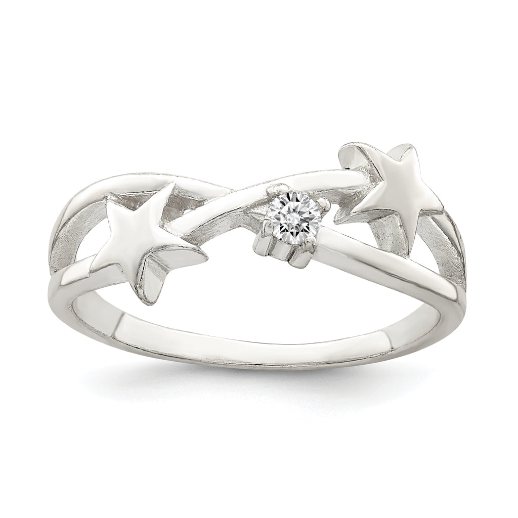 Sterling Silver Cubic Zirconi Star Ring