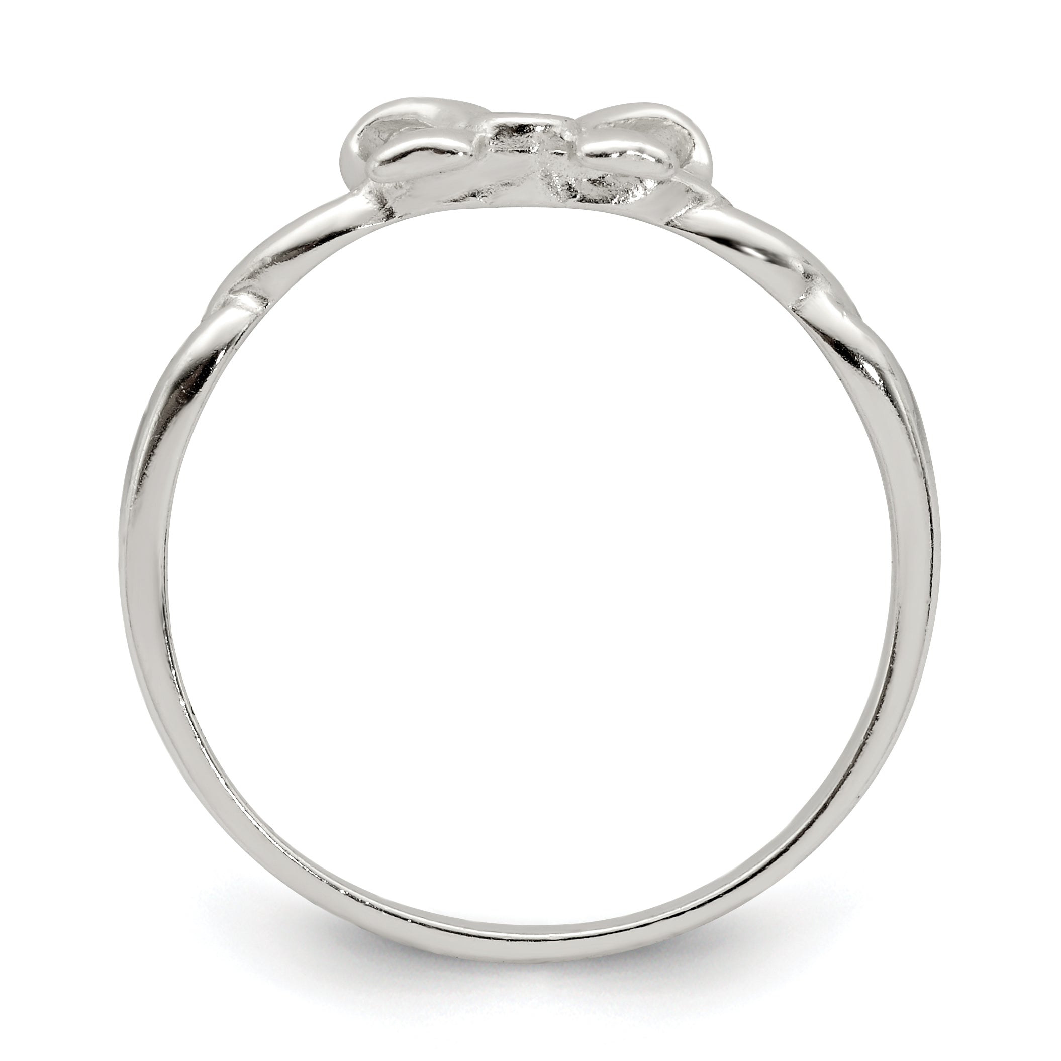Sterling Silver CZ Bow Ring Secondary image