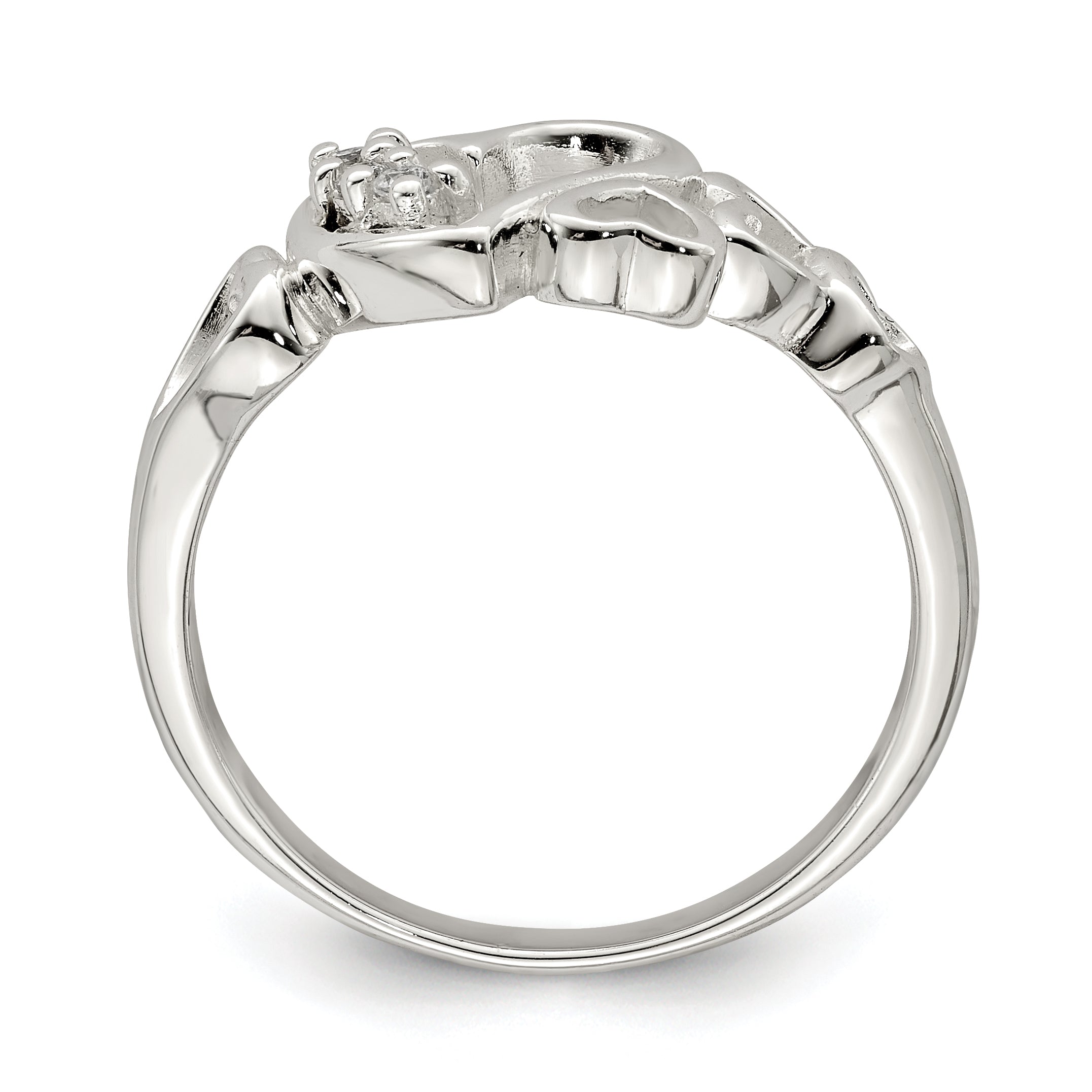 Sterling Silver CZ Heart Ring Secondary image