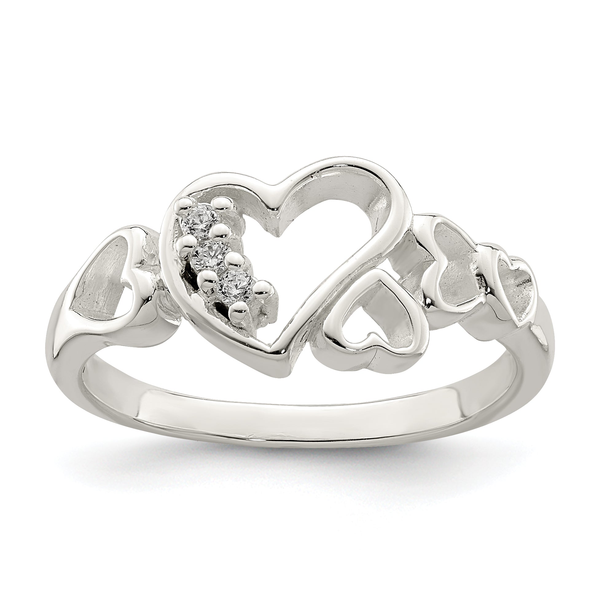 Sterling Silver CZ Heart Ring Main image