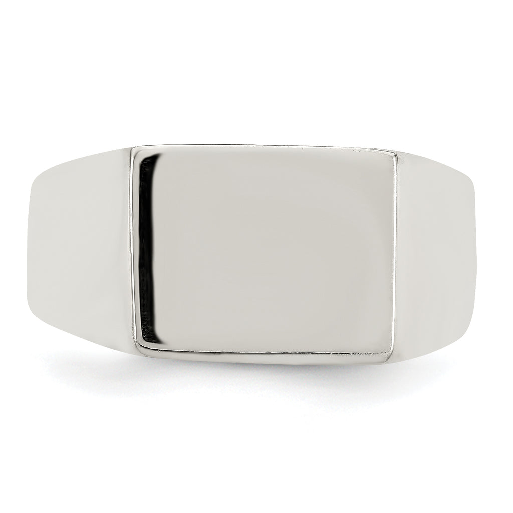 Sterling Silver 9x11mm Solid Back Signet Ring