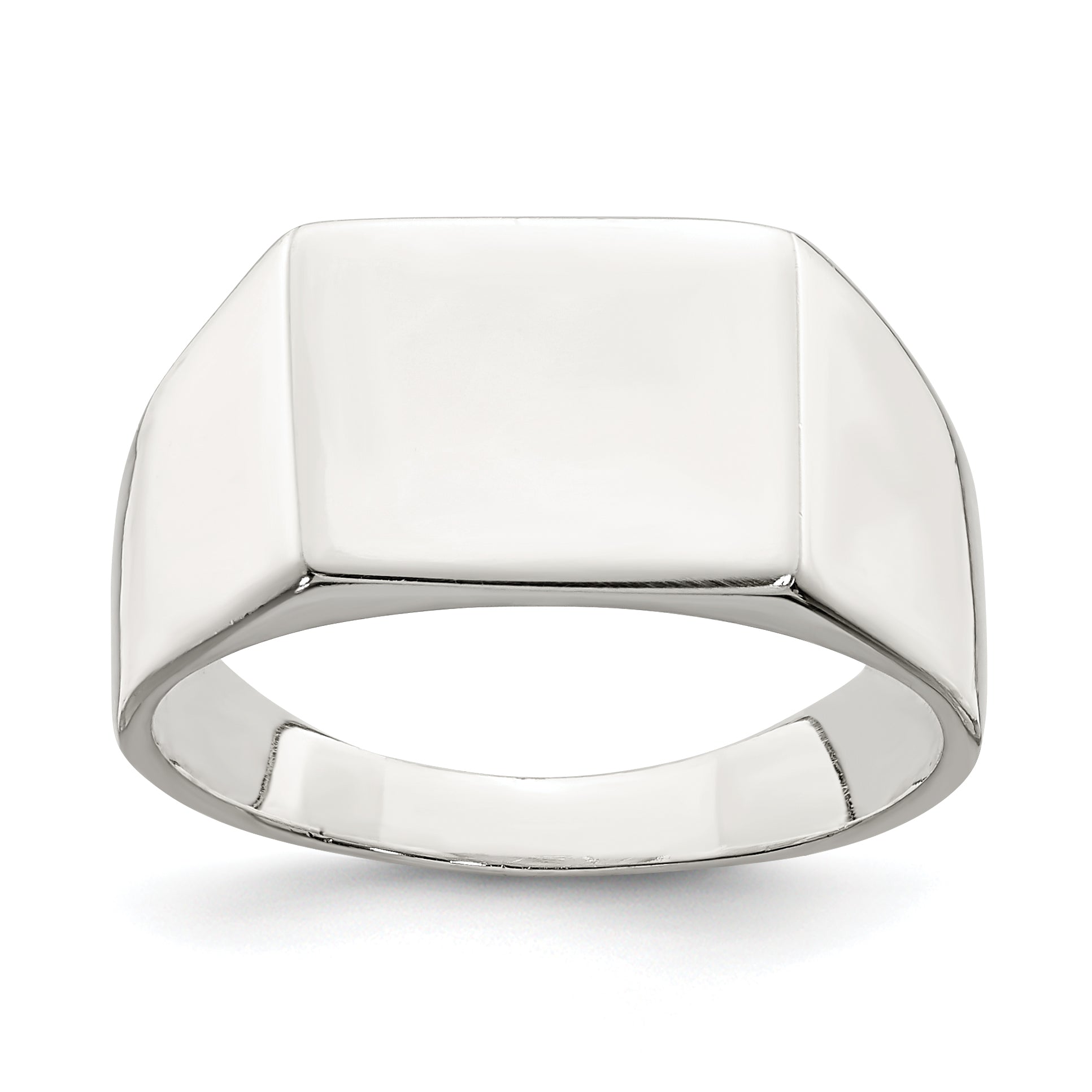 Sterling Silver 9x11mm Solid Back Signet Ring Main image
