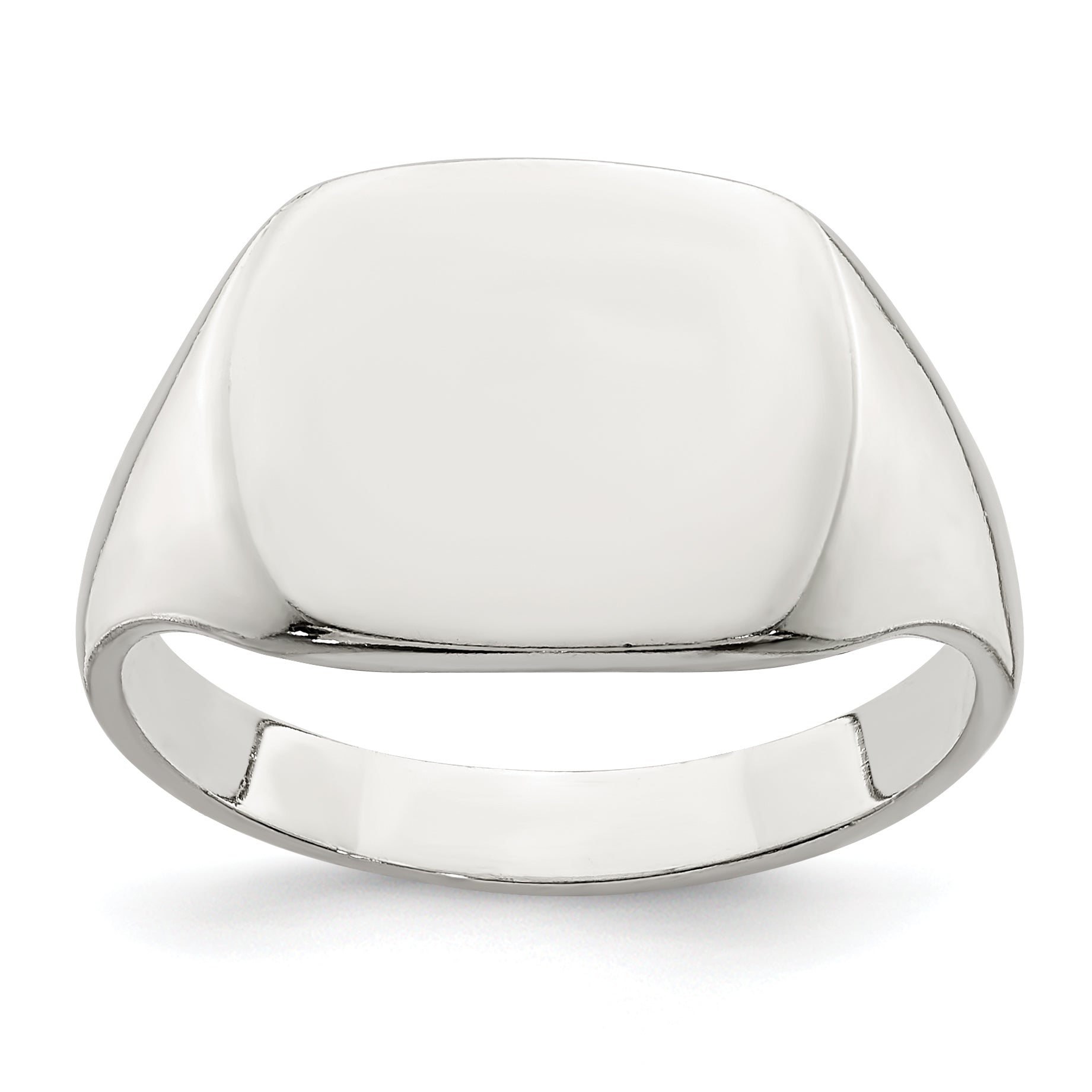 Sterling Silver 11x14mm Solid Back Signet Ring Main image
