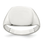 Sterling Silver 11x14mm Solid Back Signet Ring