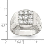 Sterling Silver Rhodium-plated Men's CZ Ring