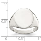 Sterling Silver 17x13mm Closed Back Signet Ring