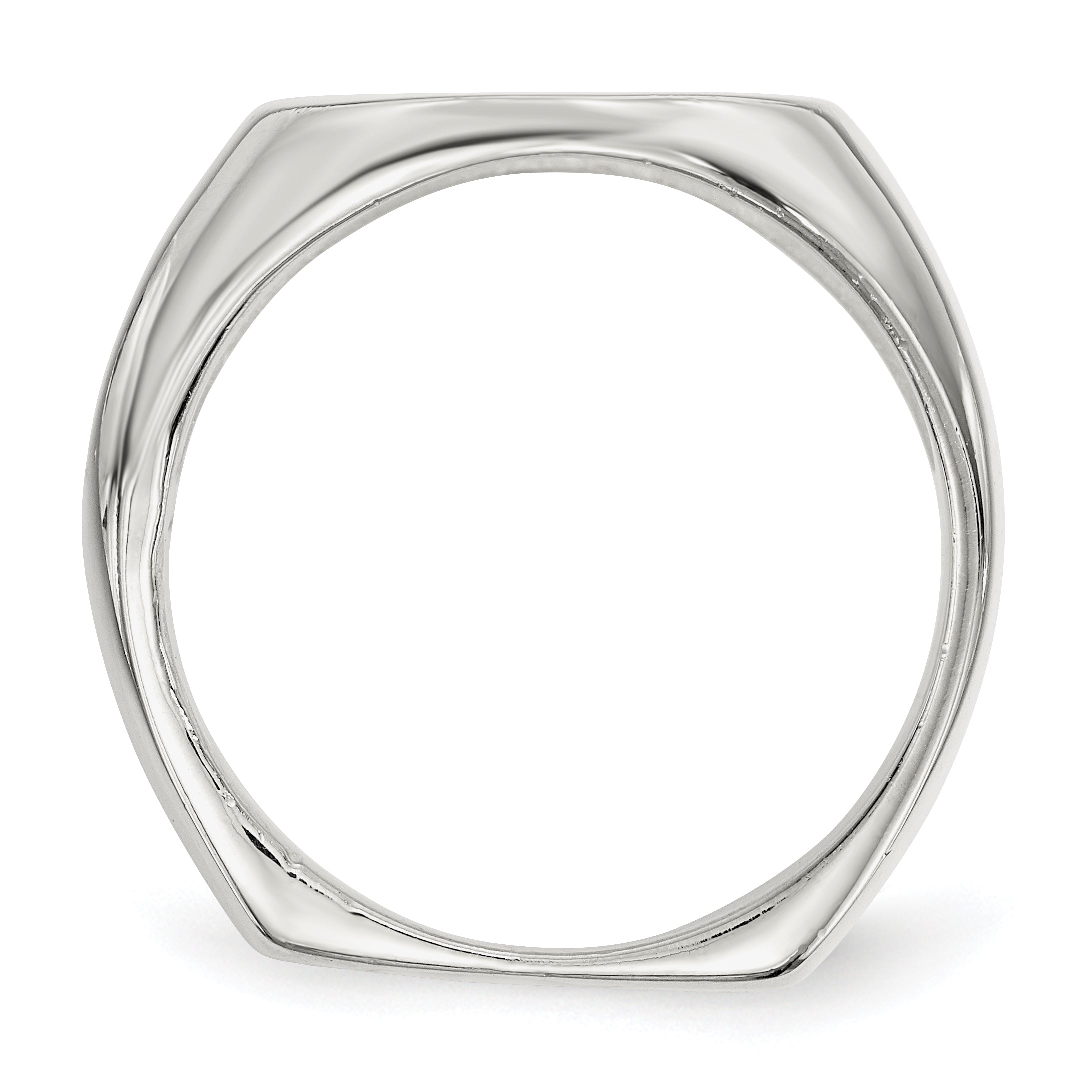 Sterling Silver 18x14mm Open Back Signet Ring Secondary image