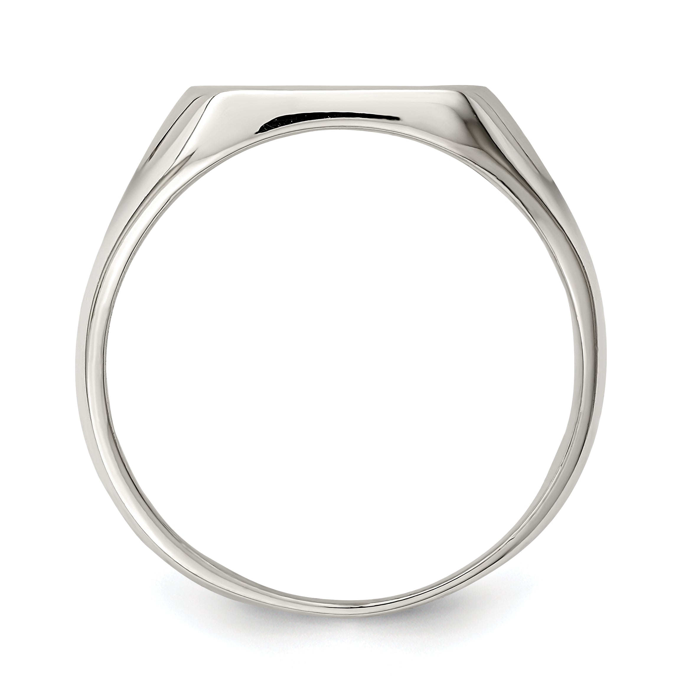 Sterling Silver 12x12mm Closed Back Signet Ring Secondary image
